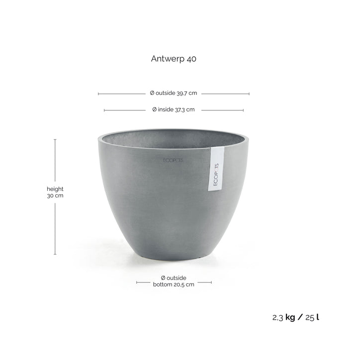Ecopots Antwerp 40 Blue Grey