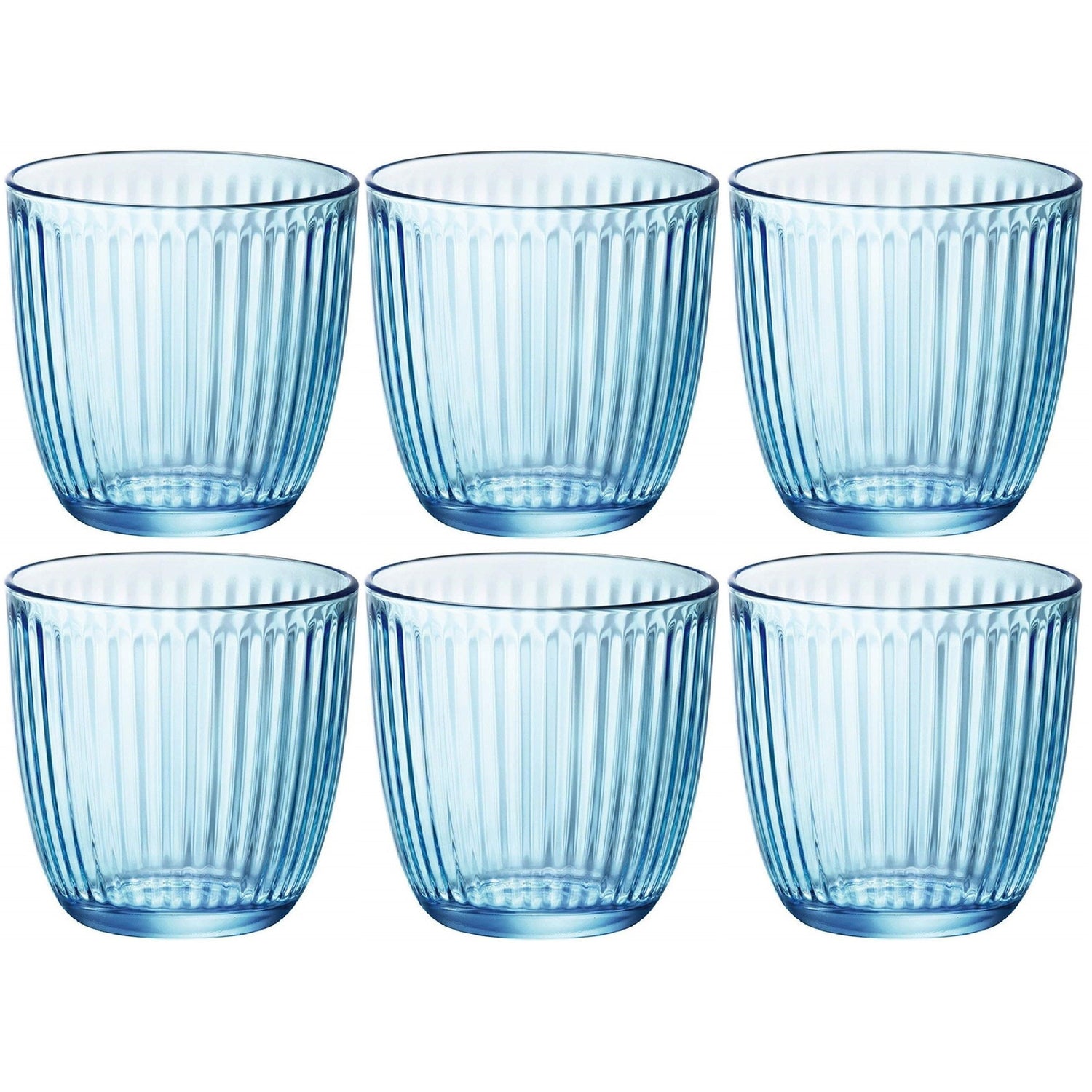 Bormioli Rocco Drinkglazen - 6x - blauw - tumbler glas - 290 ml