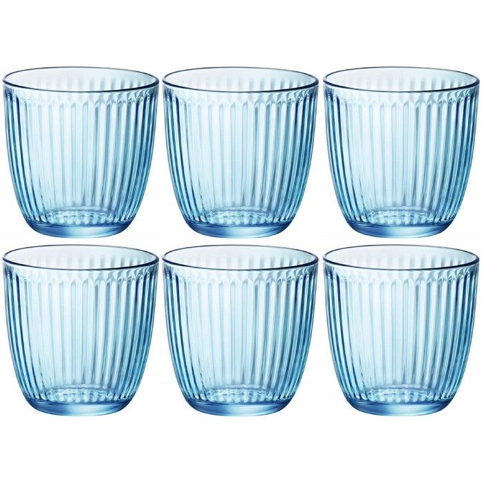 Bormioli Rocco Drinkglazen - 6x - blauw - tumbler glas - 290 ml
