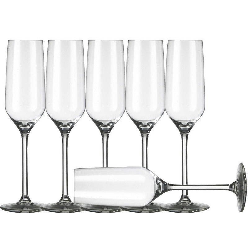 Royal Leerdam Champagneglazen|flutes Carre - 6x stuks - 220 ml
