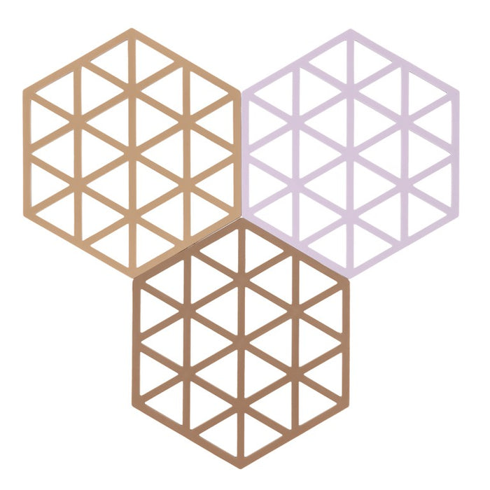 Zone Denmark Triangles Onderzetter - Set van 3 - Light Terracotta/Lupine/Almond