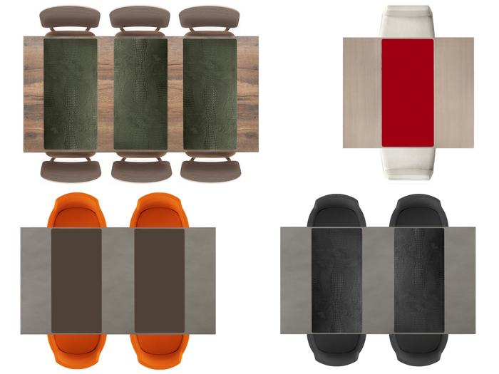 NOOBLU Tafelloper DUBL - Senso  black -  95 cm,  1 tafelloper