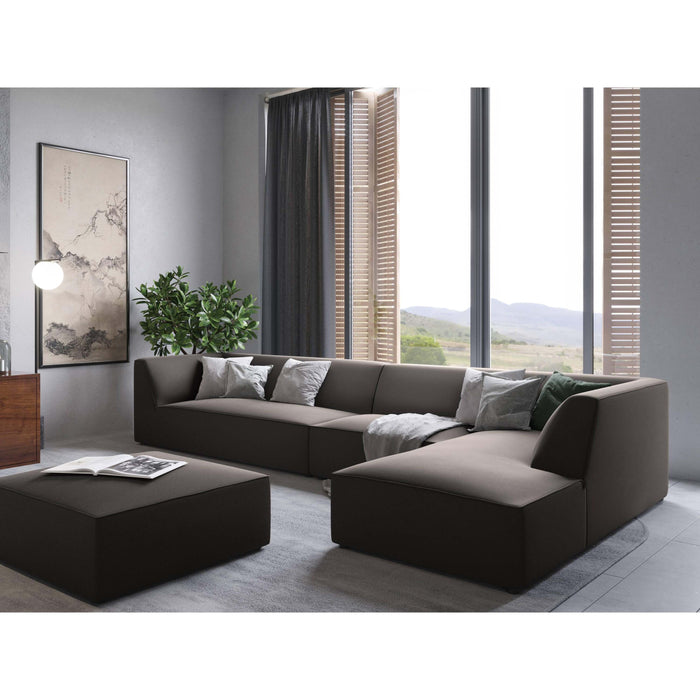 Windsor & Co Sao Hoekbank met Chaise Longue Rechts - 5-zits - Velvet - Donkergrijs