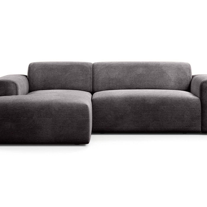 NADUVI Collection Nina Hoekbank Links - Ribstof - Donkergrijs