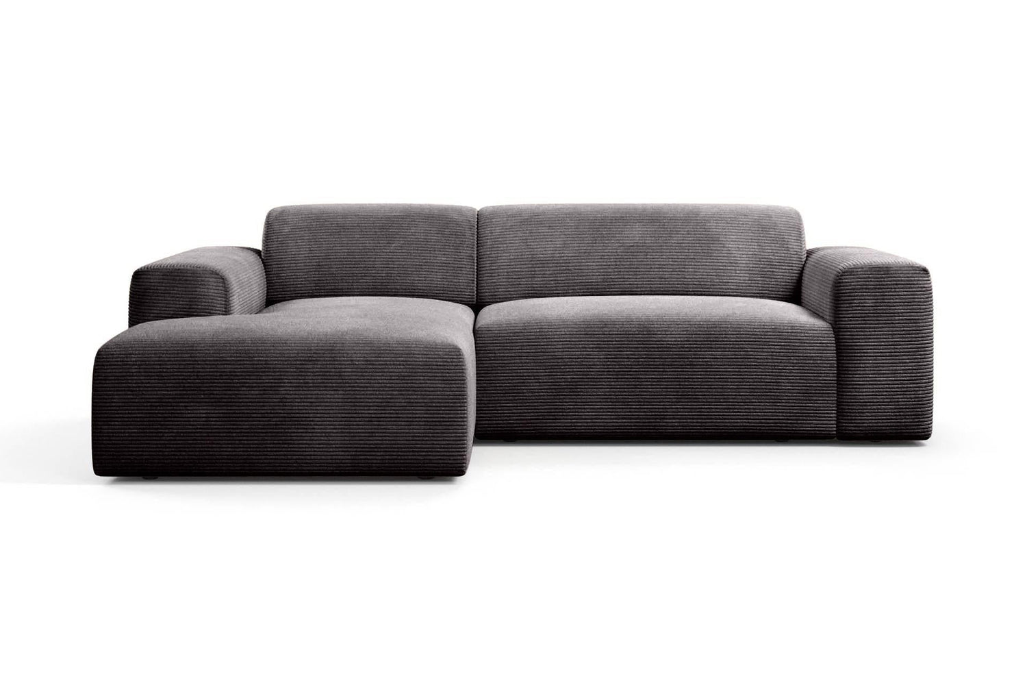 NADUVI Collection Nina Hoekbank Links - Ribstof - Donkergrijs