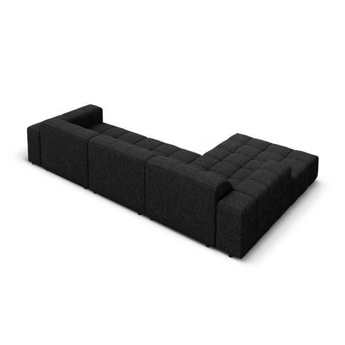 Cosmopolitan Design Chicago Hoekbank met Chaise Longue Links - Chenille - Zwart