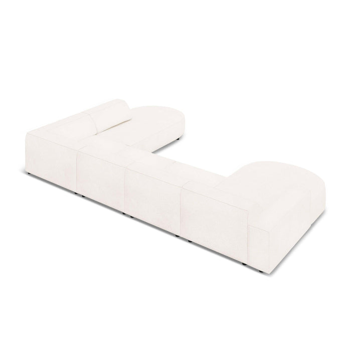 Micadoni Jodie U-bank Rechts Afgerond - Bouclé - Wit