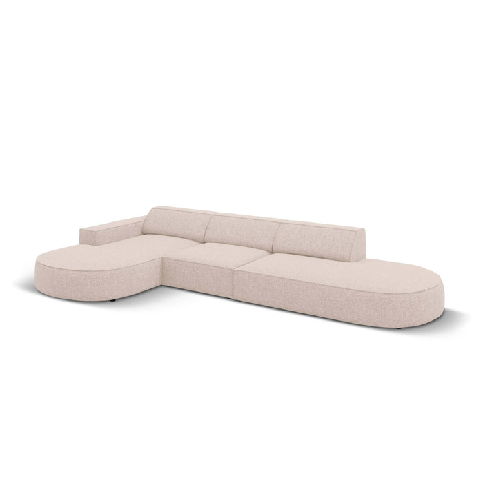 Micadoni Jodie Hoekbank Links Afgerond - Rechts Open 5-zits - Chenille - Kiezelgrijs