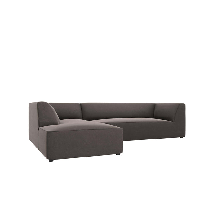 Windsor & Co Sao Hoekbank met Chaise Longue Links - 4-zits - Velvet - Donkergrijs