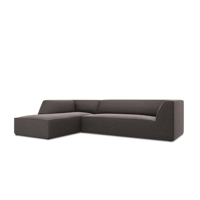 Windsor & Co Sao Hoekbank met Chaise Longue Links - 4-zits - Velvet - Donkergrijs
