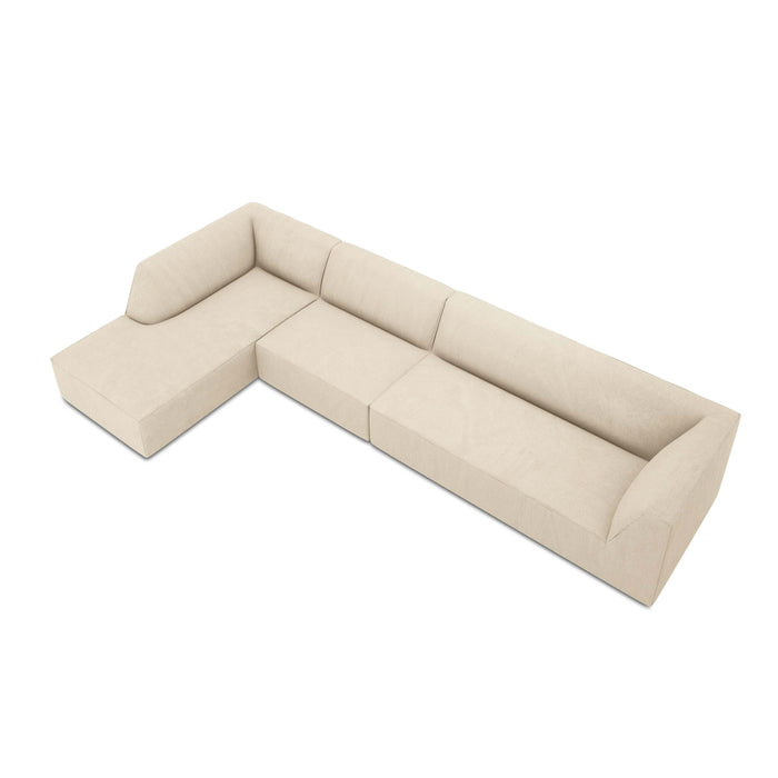 Windsor & Co Sao Hoekbank met Chaise Longue Links - 5-zits - Ribstof - Lichtbeige