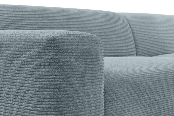 NADUVI Collection Nina Big Hoekbank Links - Ribstof - Grijsblauw