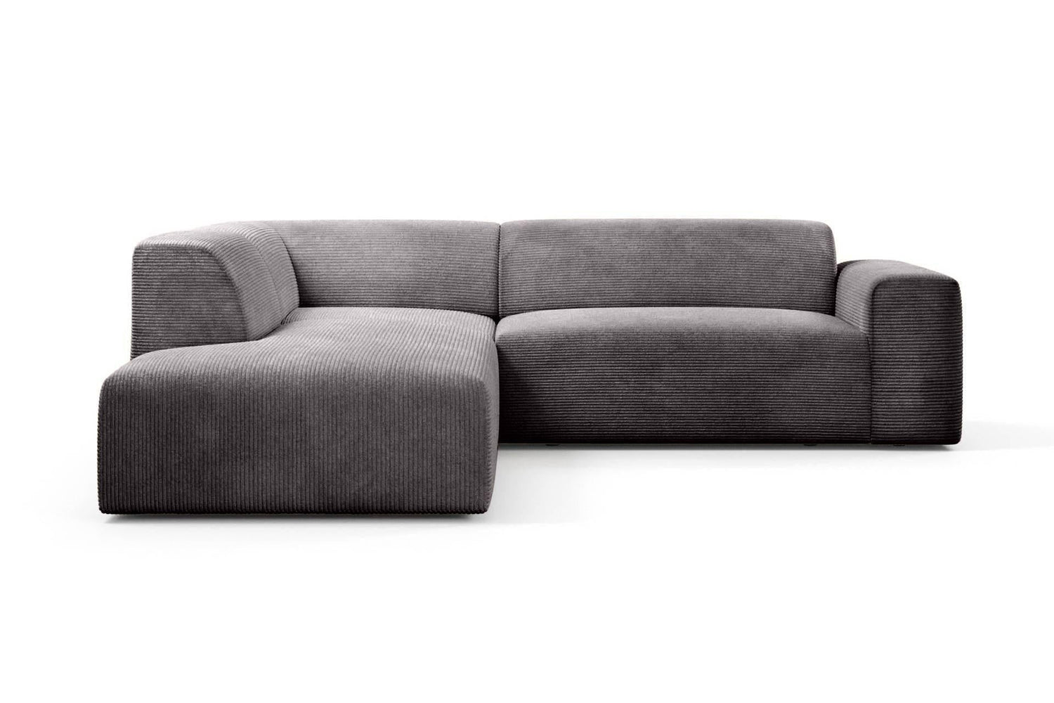 NADUVI Collection Nina Big Hoekbank Links - Ribstof - Grijs