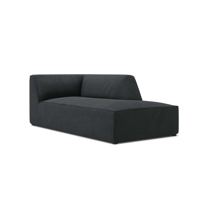 Windsor & Co Sao Chaise Longue Rechts - Ribstof - Zwart