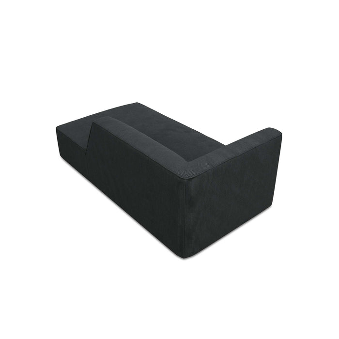 Windsor & Co Sao Chaise Longue Rechts - Ribstof - Zwart