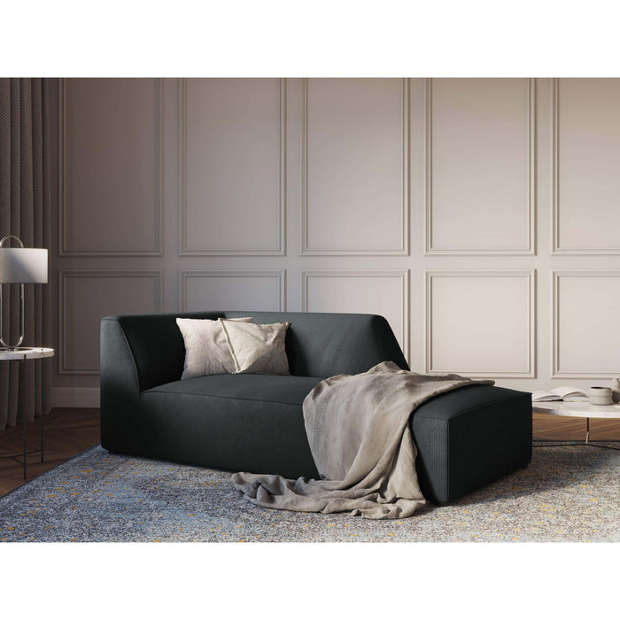Windsor & Co Sao Chaise Longue Rechts - Ribstof - Zwart