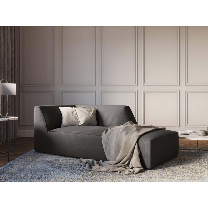 Windsor & Co Sao Chaise Longue Rechts - Ribstof - Donkergrijs