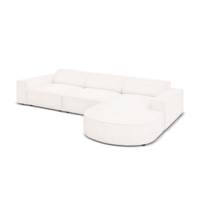 Micadoni Jodie Hoekbank Rechts Afgerond 4-zits - Bouclé - Wit