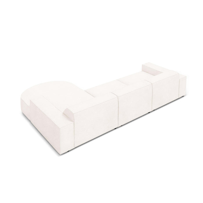 Micadoni Jodie Hoekbank Rechts Afgerond 4-zits - Bouclé - Wit