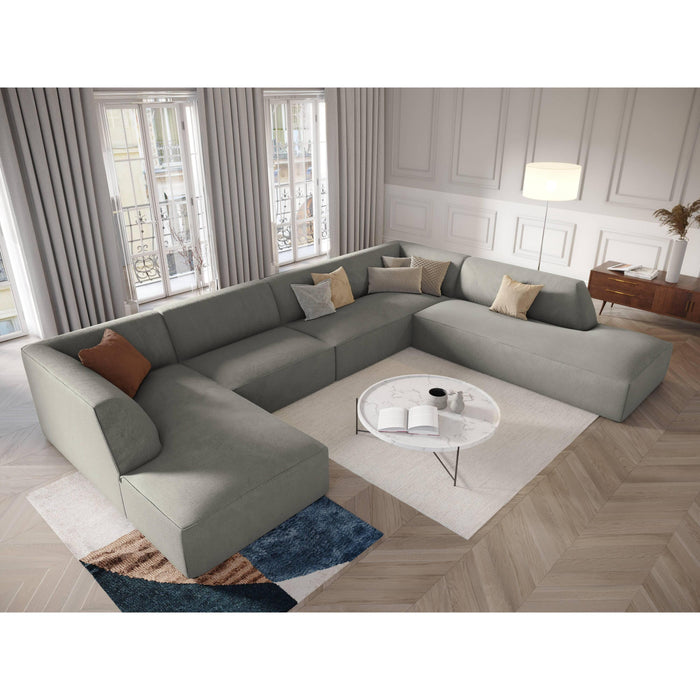 Windsor & Co Sao U-bank - Hoek Rechts - Ribstof - Lichtgrijs