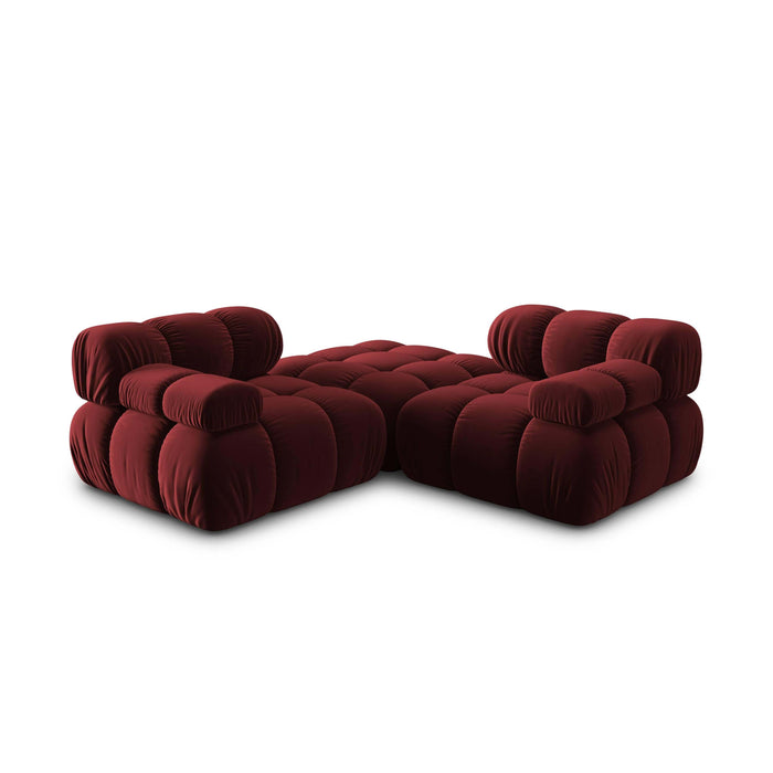 Milo Casa Tropea Modulaire 2-zitsbank met Hocker - Bordeauxrood