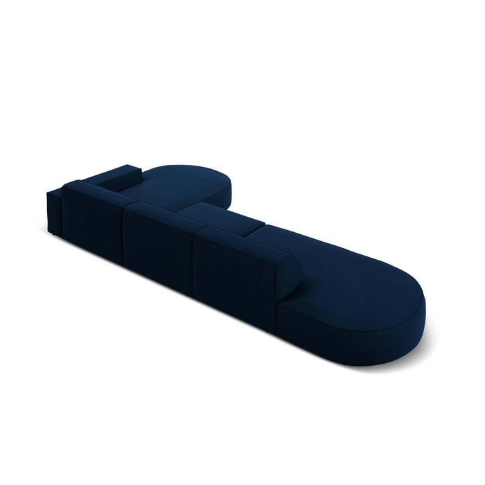 Micadoni Jodie Hoekbank Rechts Afgerond - Links Open 5-zits - Fluweel  - Donkerblauw
