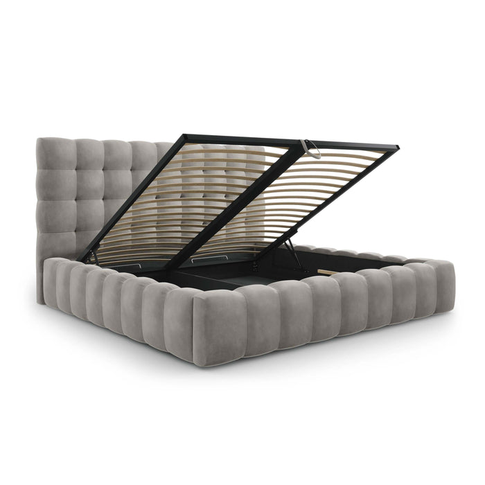 Cosmopolitan Design Bali Bedframe met Opbergruimte - 200 x 200 cm - Lichtgrijs