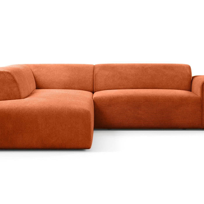 NADUVI Collection Nina Big Hoekbank Links - Ribstof - Terra Cotta