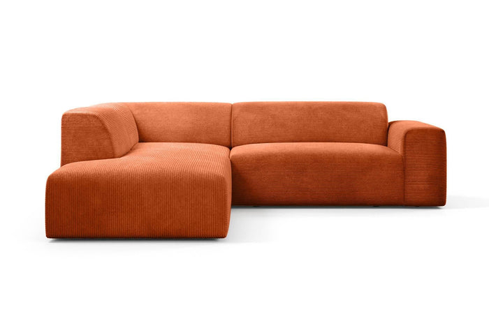 NADUVI Collection Nina Big Hoekbank Links - Ribstof - Terra Cotta