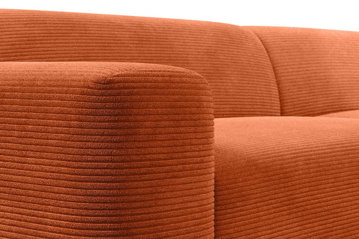 NADUVI Collection Nina Big Hoekbank Links - Ribstof - Terra Cotta