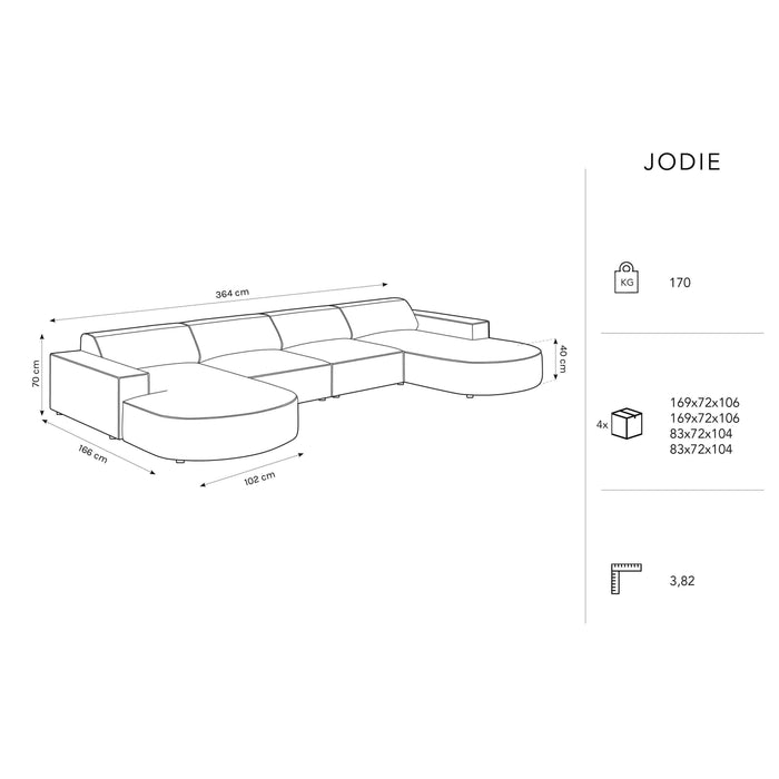Micadoni Jodie U-bank Afgerond - Bouclé - Wit