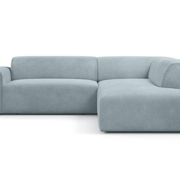 NADUVI Collection Nina Big Hoekbank Rechts - Ribstof - Grijsblauw