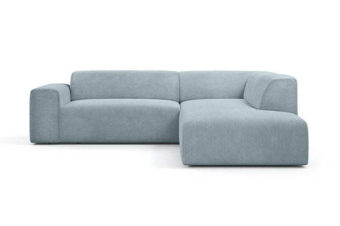 NADUVI Collection Nina Big Hoekbank Rechts - Ribstof - Grijsblauw