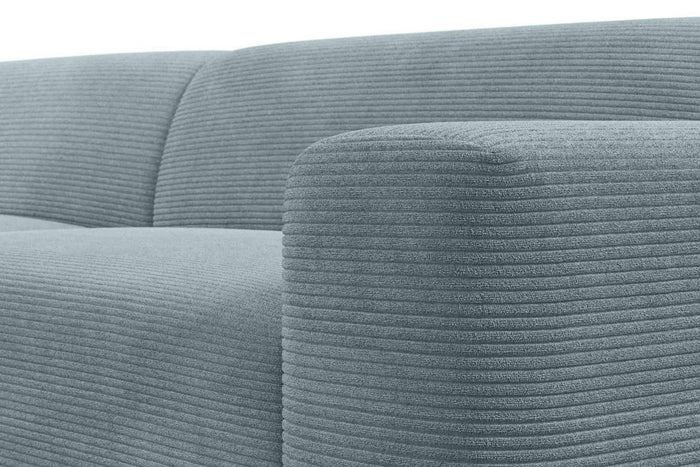 NADUVI Collection Nina Big Hoekbank Rechts - Ribstof - Grijsblauw