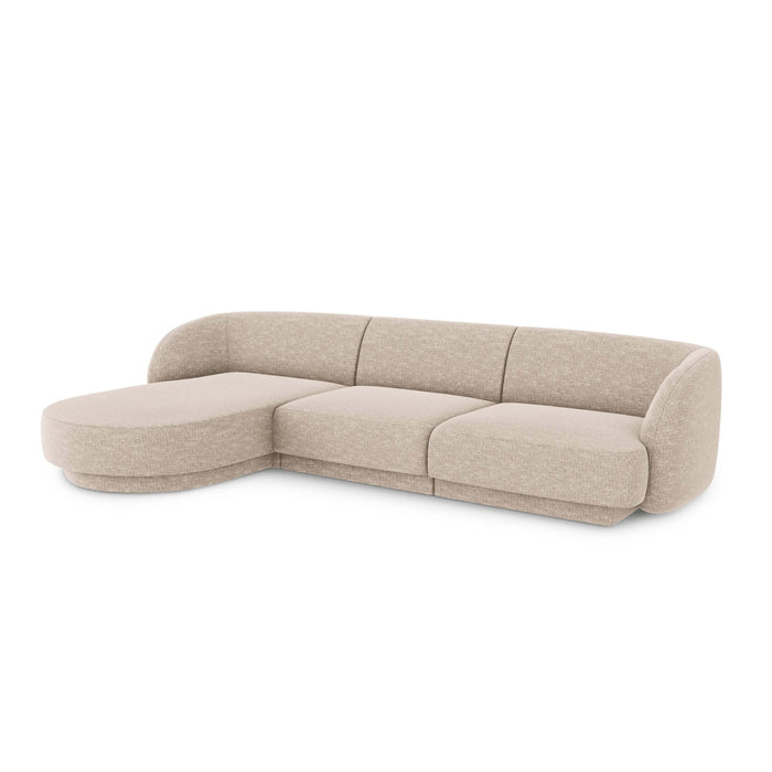Micadoni Miley Hoekbank met Chaise Longue Links - Chenille - Kiezelgrijs