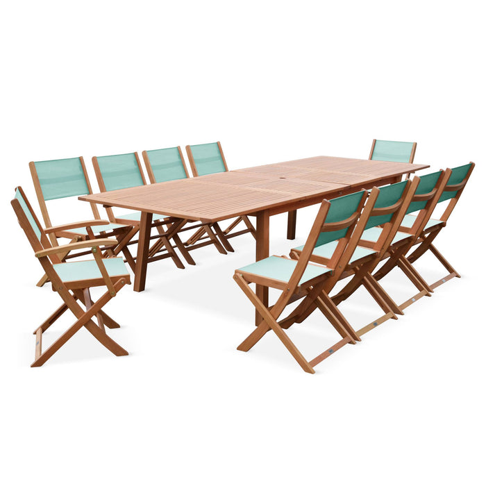 sweeek - Uitschuifbare tuintafel eucalyptus hout