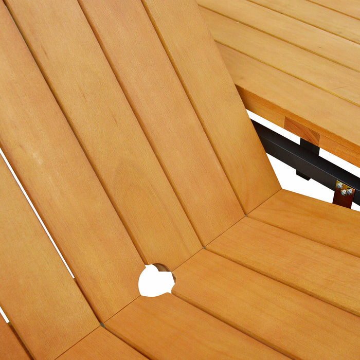 sweeek - Uitschuifbare tuintafel hout en aluminium