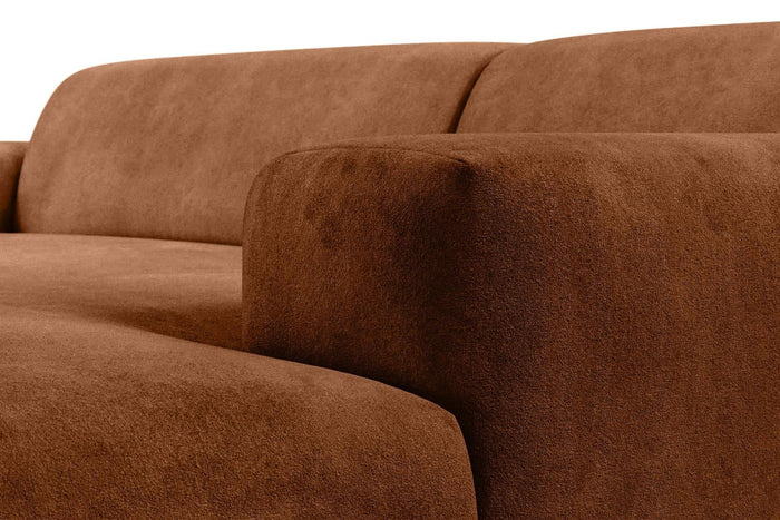 NADUVI Collection Nina Hoekbank Rechts - Velvet - Karamel bruin