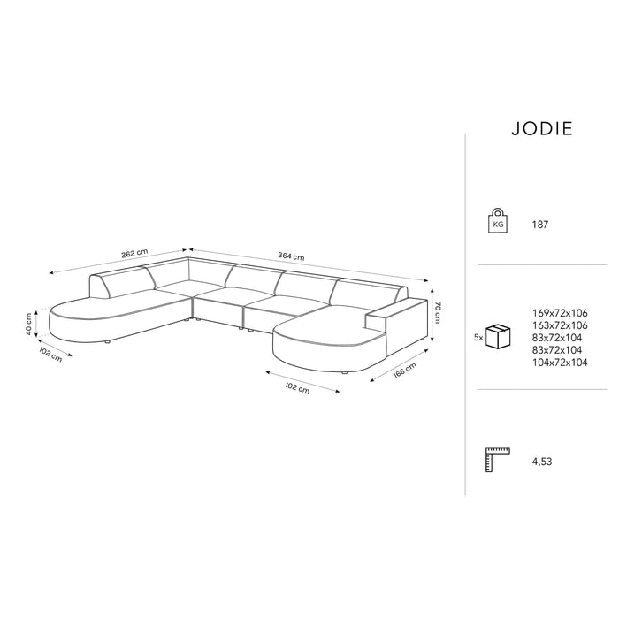 Micadoni Jodie U-bank Links Afgerond - Fluweel - Mosgroen