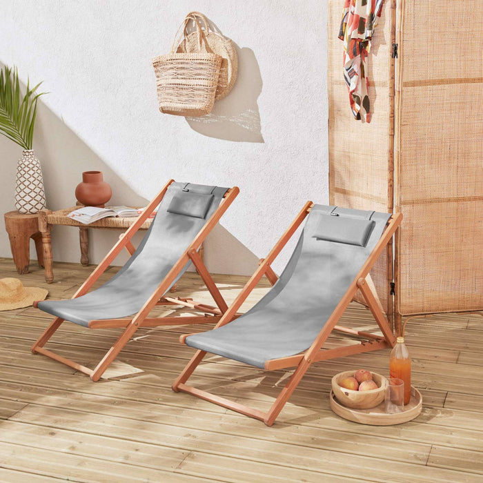 sweeek - Set van twee textileen strandstoelen