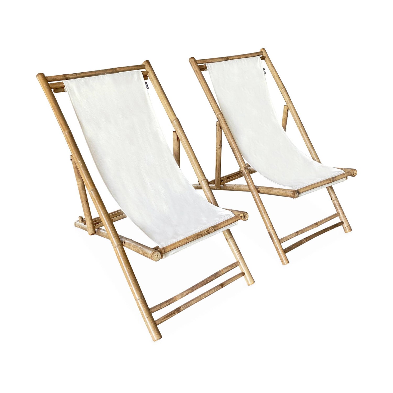 sweeek - Strandstoel, opvouwbaar katoenen canvas, 110xB60xH94cm, set