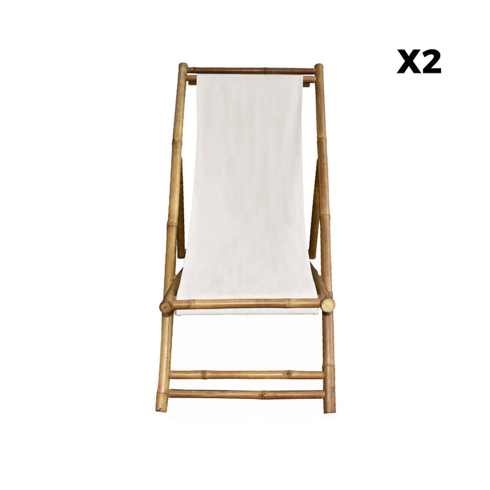 sweeek - Strandstoel, opvouwbaar katoenen canvas, 110xB60xH94cm, set
