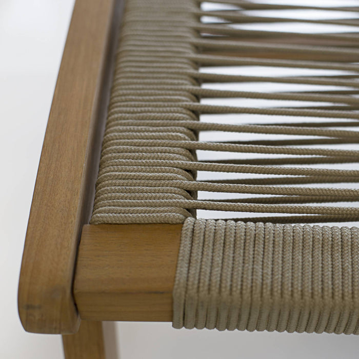 sweeek - Relaxfauteuil van hout en touw met voetensteun