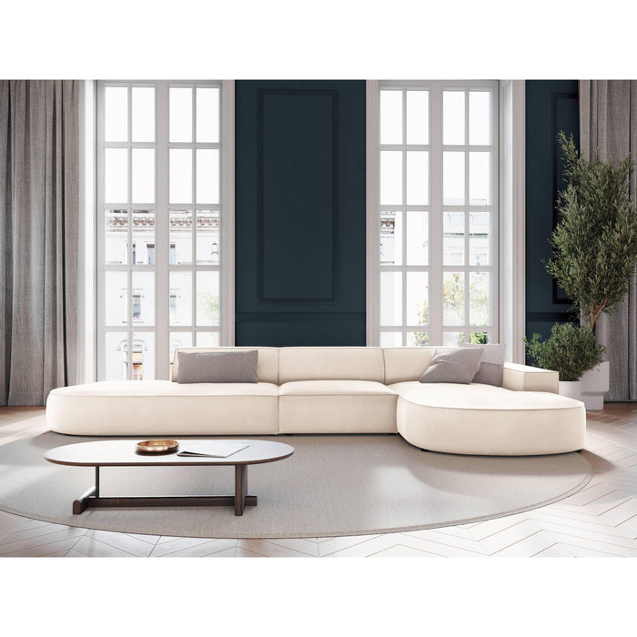Micadoni Jodie Hoekbank Rechts Afgerond - Links Open 5-zits - Fluweel  - Crème