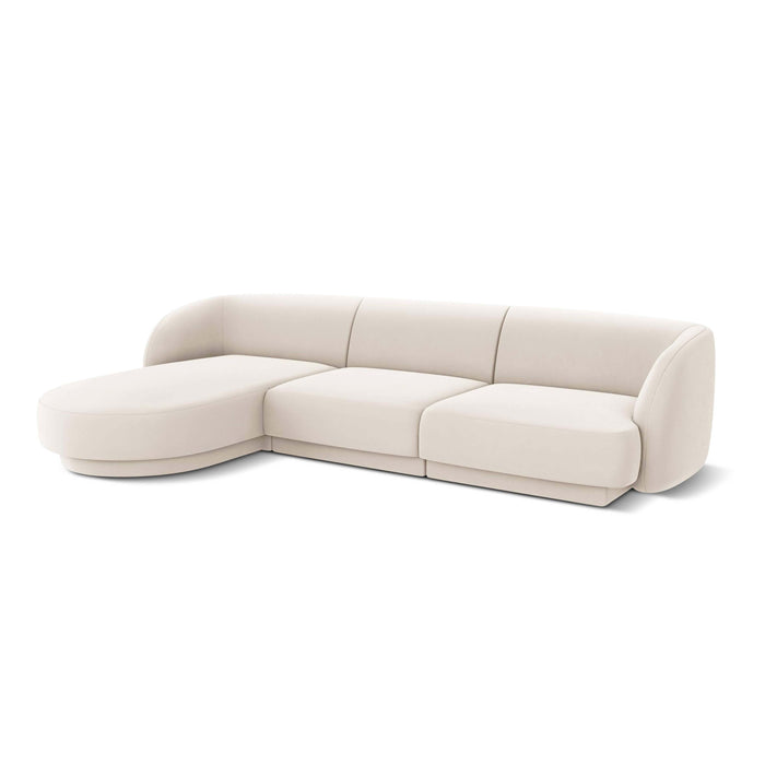 Micadoni Miley Hoekbank met Chaise Longue Links - Velvet - Crème