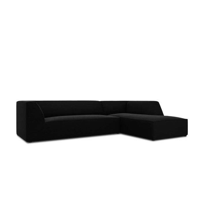 Windsor & Co Sao Hoekbank met Chaise Longue Rechts - 4-zits - Velvet - Zwart