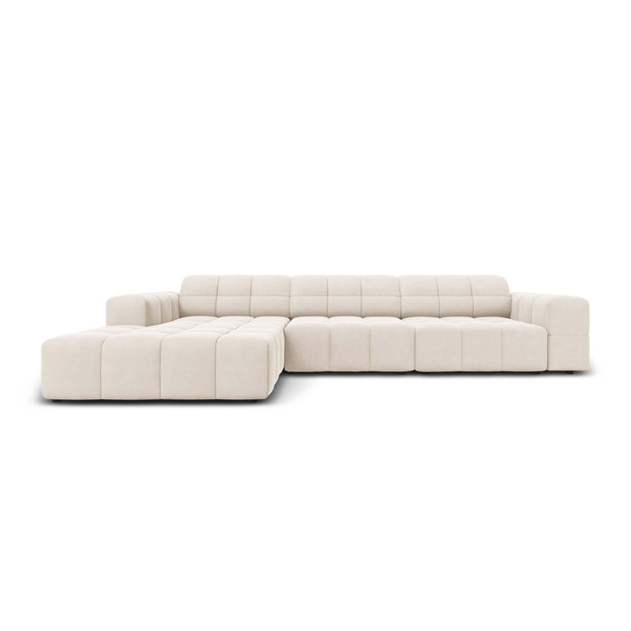 Cosmopolitan Design Chicago Hoekbank met Chaise Longue Links - Velvet - Crème