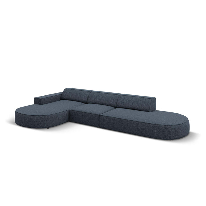 Micadoni Jodie Hoekbank Links Afgerond - Rechts Open 5-zits - Chenille - Donkerblauw