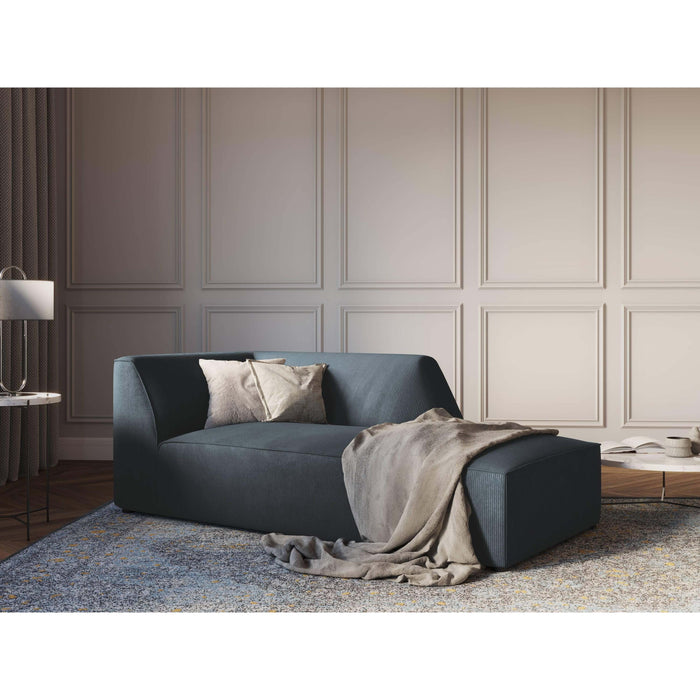 Windsor & Co Sao Chaise Longue Rechts - Ribstof - Blauw