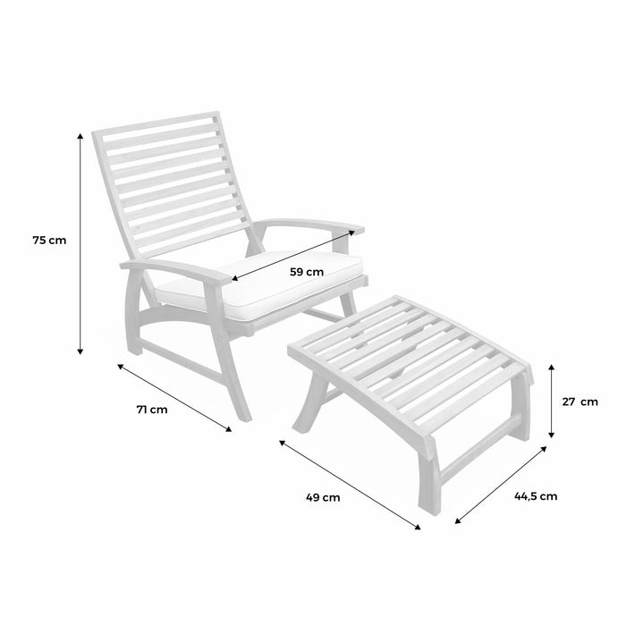 sweeek - Stoel met voetsteun, set van 2